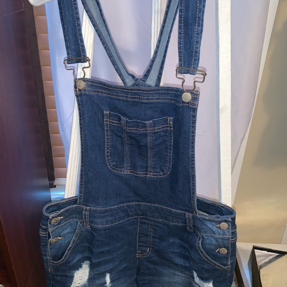 Denim Overall Shorts